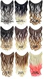Flip In Wavy Curly Ombre Dip Dye Synthetic Hair Extension Secret Miracle Heat Resistance Hair Wire Hair Pieces No Clip for Women 50g 22inch 1PC