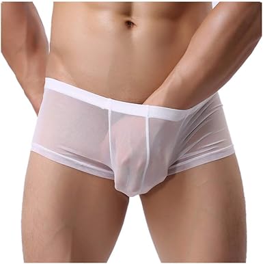 hombres con calzoncillos transparentes