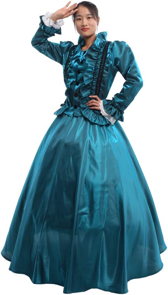 GRACEART Womens Medieval Victorian Fancy Dresses with Crinoline Palace Royal Masquerade Vintage Costume (XXL, Green) - Image 4