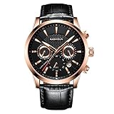 KASHIDUN Men's Watch Casual Quartz Analog Military Large Face 24-Hours Calendar Date Black929-JHP