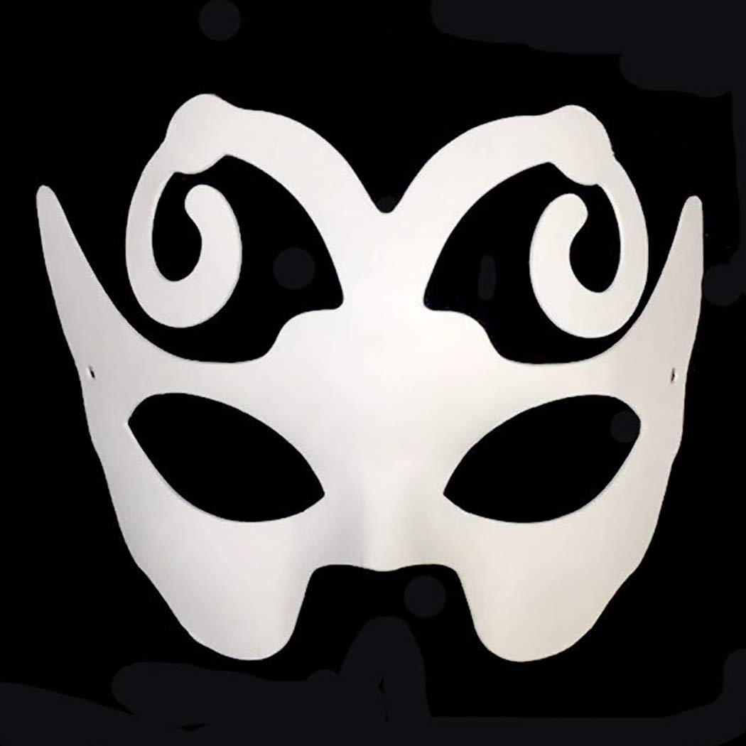 ZOYLINK 12pcs Masque de Partie Peinture Vierge Bricolage Assortis Types Masque de Costume pour Halloween