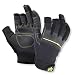 Valeo Industrial V235 Work Pro Open Finger Synthetic Leather Work Gloves for General Purpose, Framing, Electrical Work, Construction, Handyman, and DIY VI4848, Pair, Black, Small primary