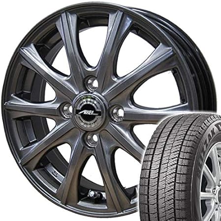 Amazon 適合車種 ダイハツ ブーン M300系 04 10 ｂｒｉｄｇｅｓｔｏｎｅ ブリザック ｖｒｘ２ 165 70r14 スタッドレスタイヤ ホイールセット 一台分４本セット アルミホイール ａｘｅｌ アクセル ファイブ メタルグレー 5 5 14 4 100 14インチ