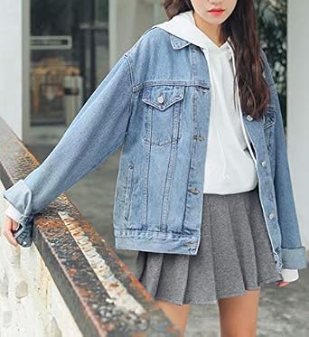 chaqueta boyfriend jean oversize para mujer