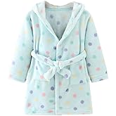YOLIA Boys Girls Robes Kids Hooded Sleepwear Soft Fleece Bathrobes Cute Housecoat Gowns