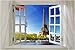 HSE Scenic Poster Window onto Paris 24X36 Eiffel Tower River Boats Unique View
