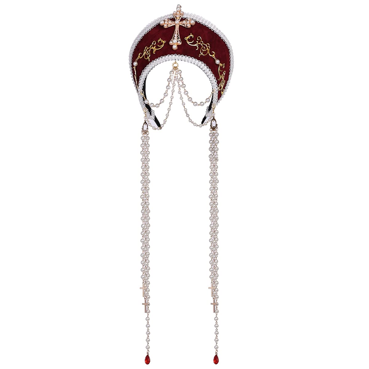 GRACEART Anne Boleyn Hat Headpiece Elizabethan Headwear Tudor Coronet Hood Hat โ image 1