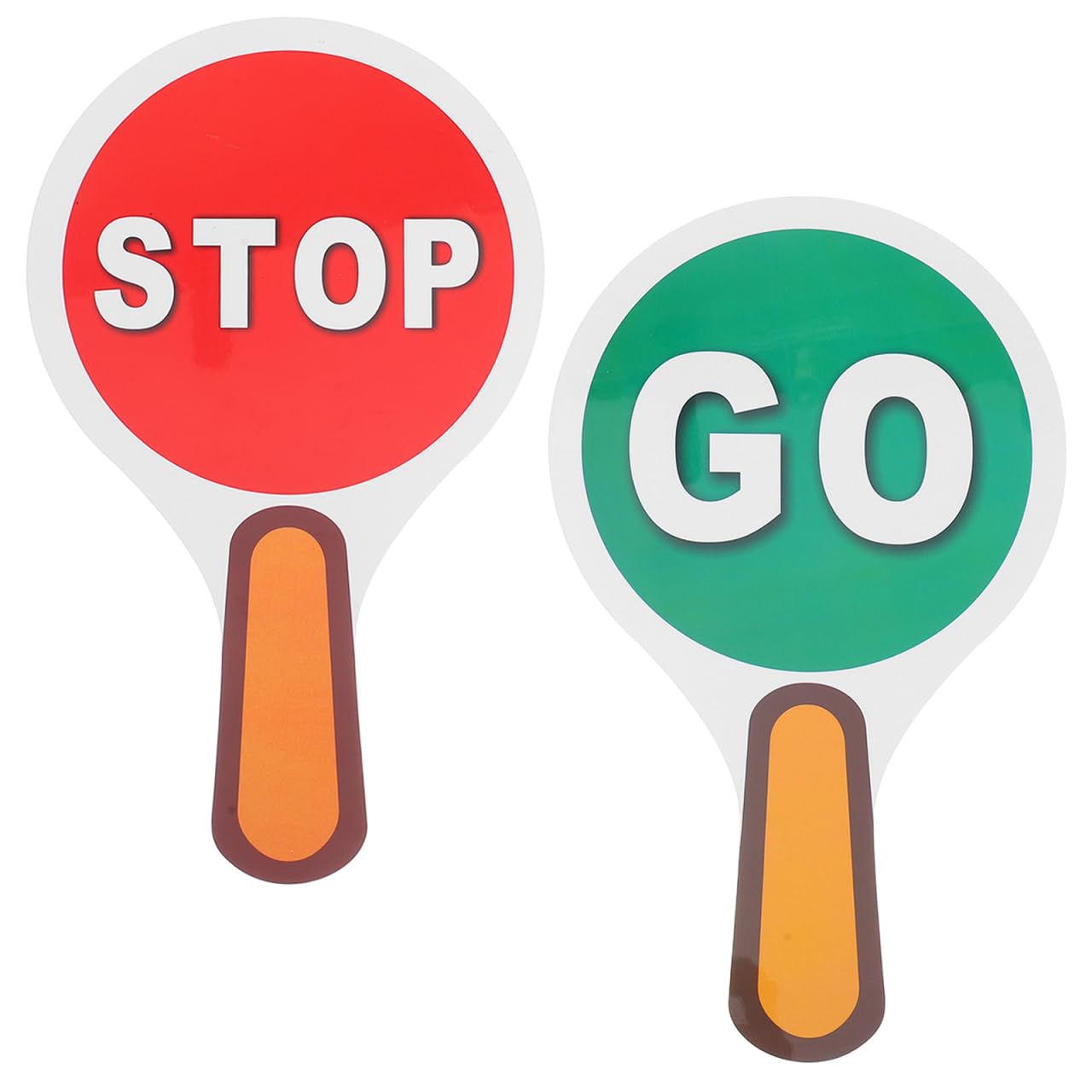 WHAMVOX Double-Sided Handheld Stop Sign Paddle with Red Stop and Green Go Signals Waterproof Lightweight Portable Control Signs for Classroom Teaching and Kids Safety