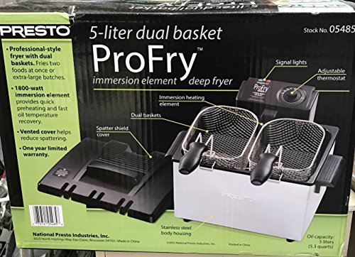 Presto 5-Liter Dual Basket ProFry Plus Deep Fryer Stainless Steel