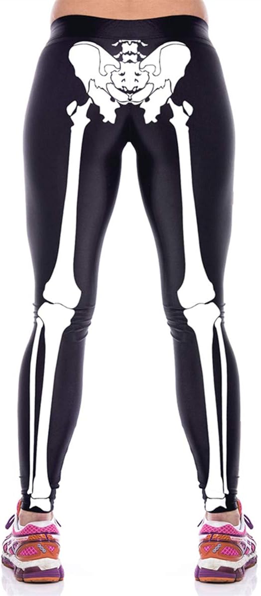 Alive Women's Digital Print High Waist Stretchy Ankle Sexy Leggings Tights (skeleton3) at  Women’s Clothing store
