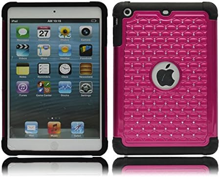 RawX Luxurious Sparkly Studded Diamond Hybrid Case Cover For Apple iPad Mini, Mini 2 - Pink