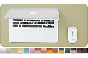 HOMIEAZICOZI Compact Dual Sided Leather Desk Mat - Desk Pad for Office and Home - Ideal for Large Mouse Pad and Small Desk Mats on Top of Desks(Light Green + Lavender,23.6"x 11.8")