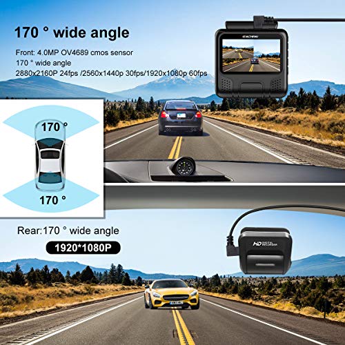 4K Dash Cam for Cars , EAHCPAI E100 Pro Dash Camera Dual Front and Rear