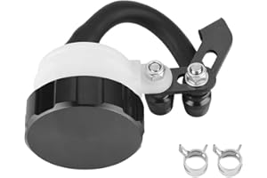 Aramox Brake Fluid Reservoir, Universal CNC Motorcycle Oil Cylinders Brake Reservoir Front Clutch Tank Fluid Bottle (Black)