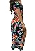 Soulomelody Womens 2 Piece Outfits Summer Floral Beach Crop and Side Slit Skirt Green