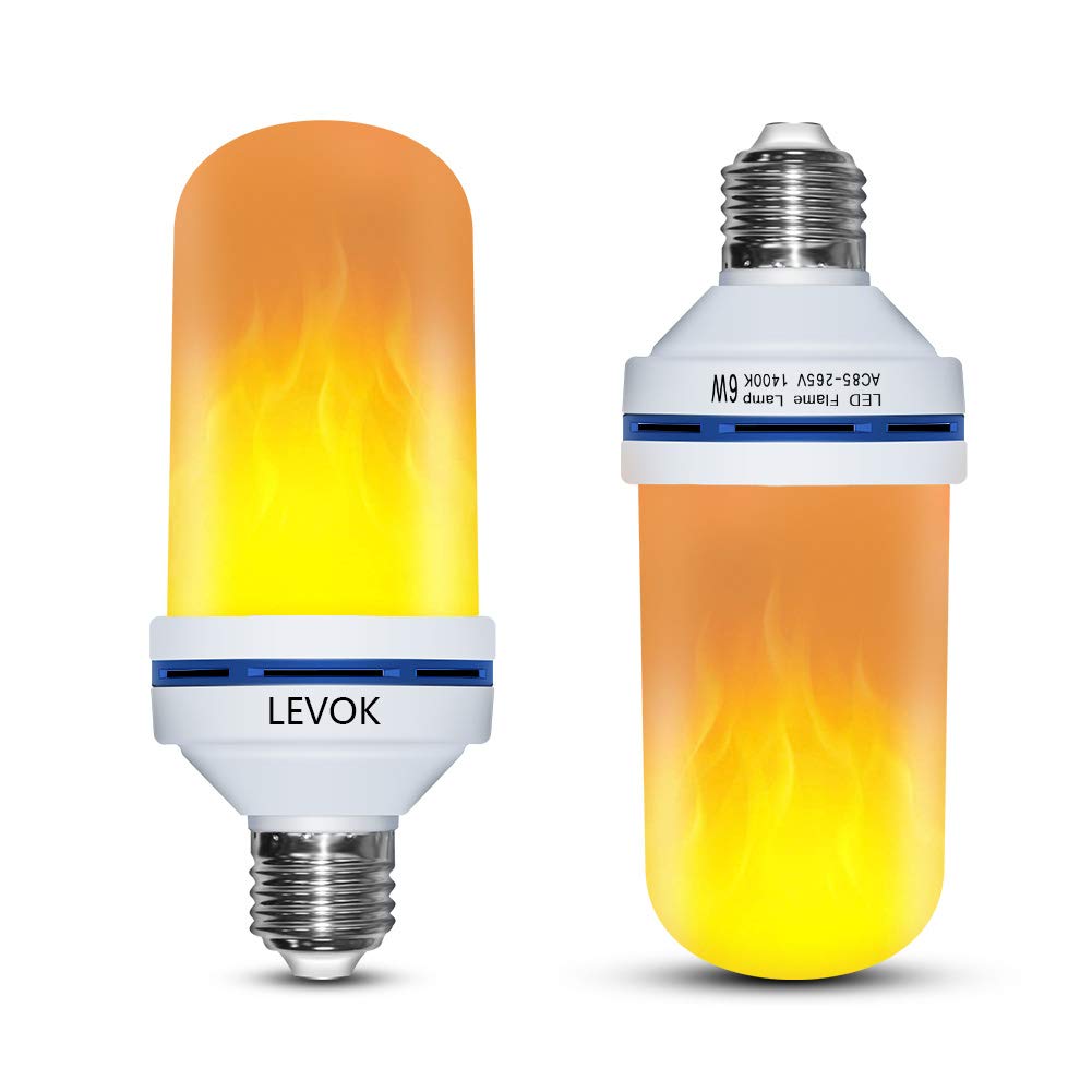 2018 LED Flame Bulb Built-in Gravity Sensor E26/6w - Lamp Flaming Bulbs - Simulate Nature Fire Flicker Flame