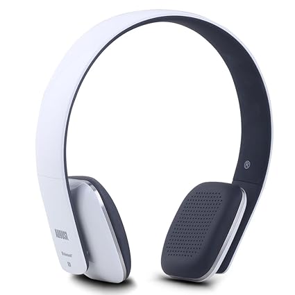 August EP636W - Bluetooth v4.1 NFC Kopfhörer - mit Freisprechfunktion und integriertem 14h Akku - Weiß