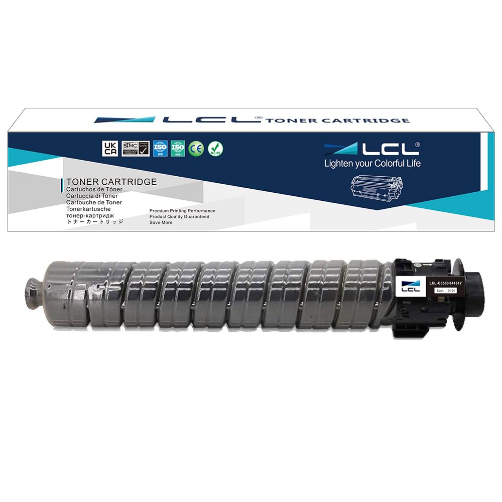 LCL Compatible Toner Cartridge 841817 Aficio MP C3003 C3003SP MP C3503 C3503SP MP C3004 C3004SP MP C3504 C3504SP (1PK Black) Replacement for Ricoh Aficio MP C3003SP MP C3503SP MP C3004SP MP C3504SP