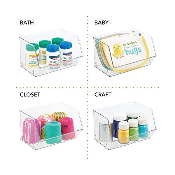 mDesign-Storage-Trays--Kitchen-Tray-Set-for-Storing-Produce-Cans-Pasta-and-More--Freezer-Pantry-and-Fridge-Boxes--Set-of-4--Clear mDesign Storage Trays – Kitchen Tray Set for Storing Produce, Cans, Pasta and More – Freezer, Pantry and Fridge Boxes…