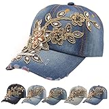 Wensltd 2015 New Vogue Women Embossing Flower Baseball Cap Summer Lady Jeans Hats