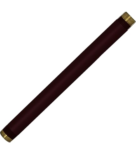 Naiture Brass 1/2" IPS X 12" Long Heavy Duty Threaded Pipe Fitting Nipple, Brushed Nickel Finish - View #7