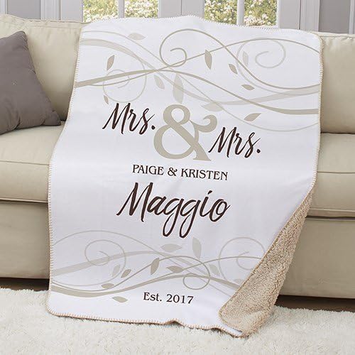 Personalized Sherpa Couples Throw. Mr &amp; Mrs/Mr &amp; Mr/Mrs &amp; Mrs. Custom Wedding Gift