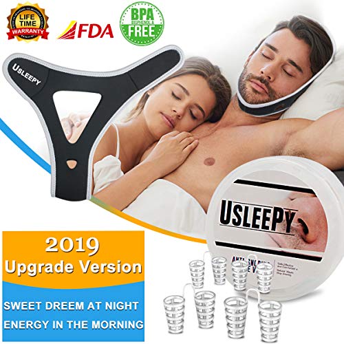 Snoring Aid Solution Stop Snoring Chin Strap, 4 Set Anti Snoring Nose Vent Adjustable Chin Sleep Strap Snore Reduction Snore Relief Chin Strap Sleep Aid Devices Stop Snoring Devices for Men - Thumbnail 7