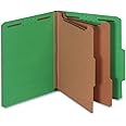 Universal UNV10302 2 Dividers Bright Colored Pressboard Classification Folders - Letter Size, Emerald Green (10/Box)