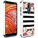 Fit Cricket Nokia 3.1 Plus Case, Phonelicious Phone Cover Dual Layer Armor Rugged Shield Hybrid Shockproof Slim Fit Compatible with Nokia 3.1+ (Rose Stripes)