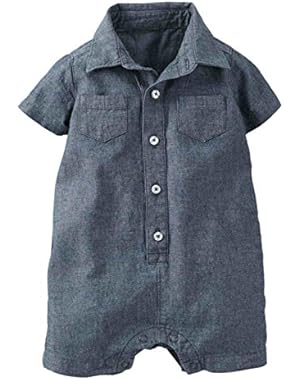 Carter's Infant Boys Denim Chambray Button Up Romper