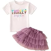 KEKEMI Toddler Girl Birthday Outfits 2nd 3rd 4th 5th 6th 7th Ice Cream Birthday Shirts Tutu Skirt Set Cake Smash 2Pcs Outfit