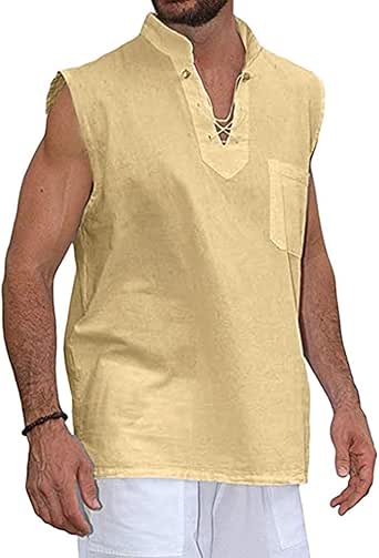 Amazon.com: Kaniem Updated Men Sleeveless Shirts Plus Size Casual