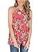 BLENCOT Women Summer Sleeveless Halter Floral Print Chiffon Tank Tops with Back Keyhole
