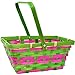 Gift Boutique 12 Bamboo Easter Baskets- Rectangular Woven Bright with Handle for Girls and Boys Kids Party Favor Supplies Decorations