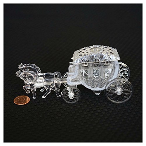 Royal Vintage Cinderella Horse and Carriage Coach Cake Topper Clear