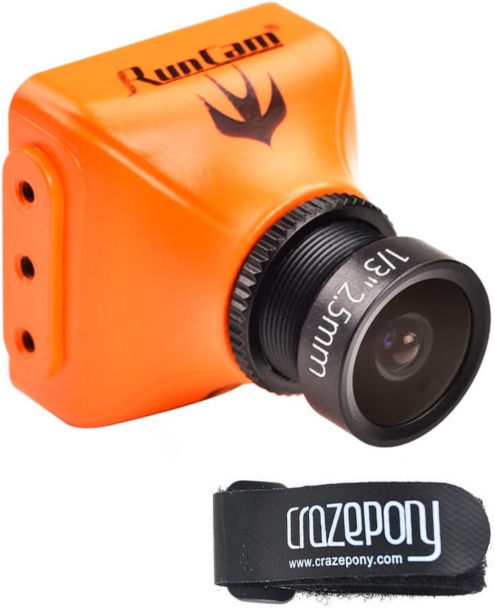 Crazepony RunCam Swift 2 600TVL FPV Camera 2.5mm 130 Degree OSD WDR DC 5-36V NTSC Integrated MIC for Multicopter Orange