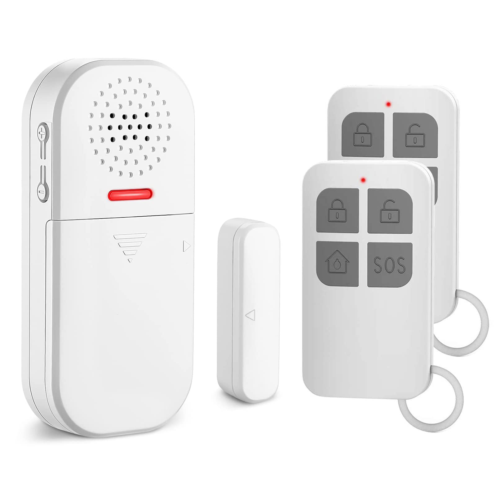 Cuteefun Door Alarm Sensor, 2 Remote Controls, Super Loud 130dB Alarm, Adjustable Volume, 5 Feature Modes, Magnetic Security Sensor, Entry Burglar Alert for Home, Shop, Kids Safety