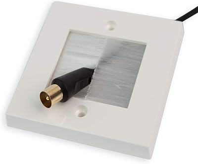 G-PLUG Cable Pass Through Wall Plate Brush White Single Gang