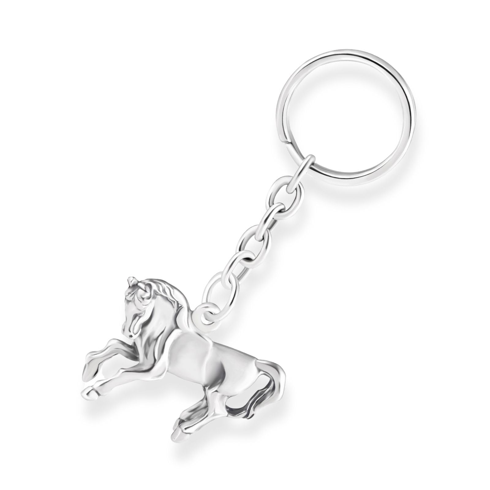 STERLL Solid Silver Keychain With Horse Motif Crafted From Polished Nickel-Free 925 Silver