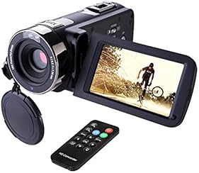 Camcorder, Hausbell 302S FHD Camcorder with Night Vision 1080p Remote Control Infrared Camera Digital Camcorder with Touch screen (Black)