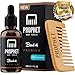 Prophet and Tools Premium Unscented Beard Oil & Comb Set - Thickens and Softens Beard, Relieves Itch & Dry Skin, 100% Natural, Fast-Absorbing Formula - Perfect for Beard Growth & Grooming - 1 oz