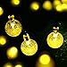 easyDecor Globe Solar String Lights 30 LED 21ft 8 Mode Bubble Crystal Ball Christmas Fairy String Lights for Outdoor Xmas Landscape Garden Patio Home Holiday Path Lawn Party Decoration (WarmWhite)