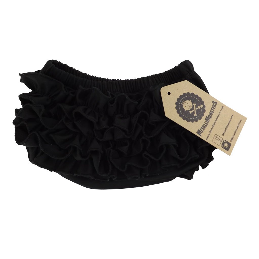 Metallimonsters Black Ruffle Bloomers (6-24 Months)
