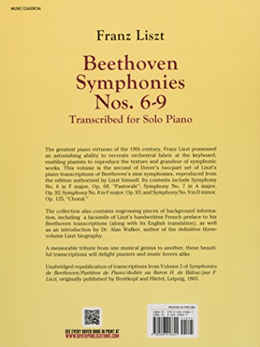 BEETHOVEN SYMPHONIES NOS 6-9 T: For Solo Piano - Image 3