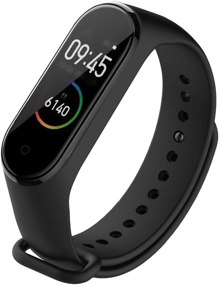 AMOUSTORE Watch Band,Sport Band Compatible with Xiao Mi Band 4/3 Breathable Soft Silicone Replacement Wristband Women and Men for Xiao Mi Band 4/3 All Various Styles (Black)