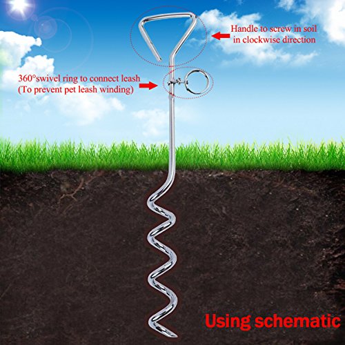 Dog Tie Out Cable & Stake,Focuspet Pet Leash with Tie Out Outdoors Yard