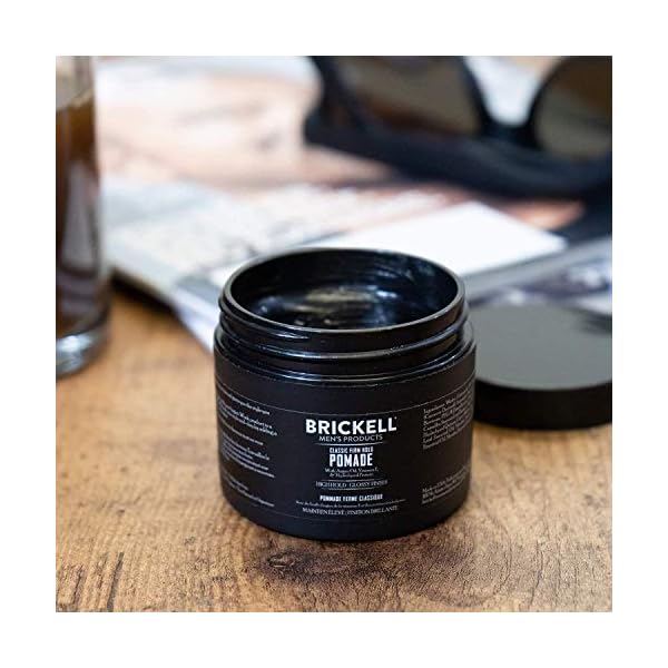 Brickell Men's Hair Styling Firm Hold Pomade for Men, Natural & Organic With Strong Hold & High