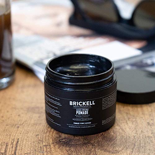 Brickell Men's Hair Styling Firm Hold Pomade for Men, Natural & Organic With Strong Hold & High