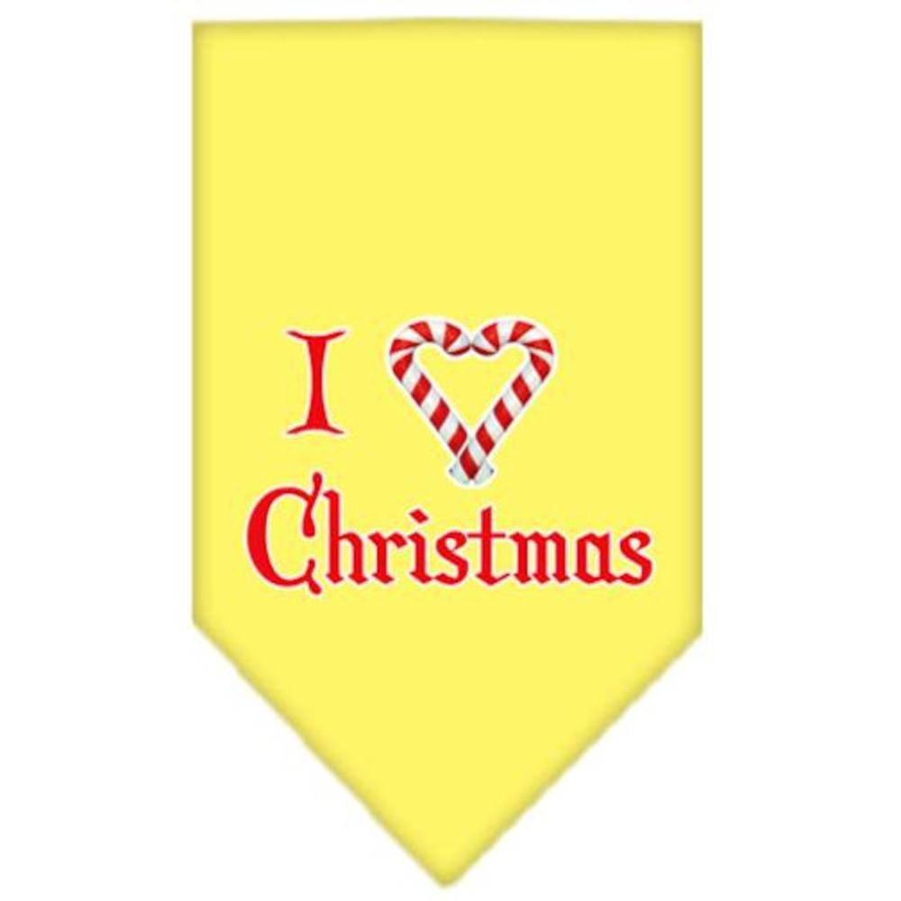 Mirage Pet Products Heart Christmas Screen Print Bandana for Pets, Large, Yellow