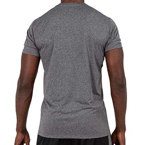 Alive Men's Tee Shirt Active Quick Dry Workout Short Sleeve Shirts (Medium, Obsidian Heather) - Thumbnail 2